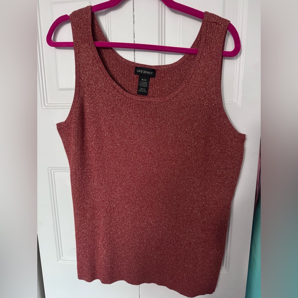 Lane Bryant Red Metallic Sweater